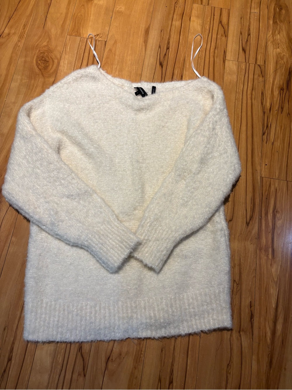 Theory Cream Fuzzy Scoop-Neck Pullover Sweater